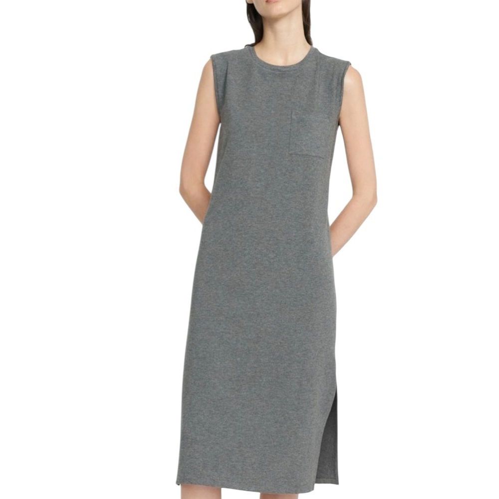 Theory Stretch Cotton Muscle T-Shirt Midi Dress